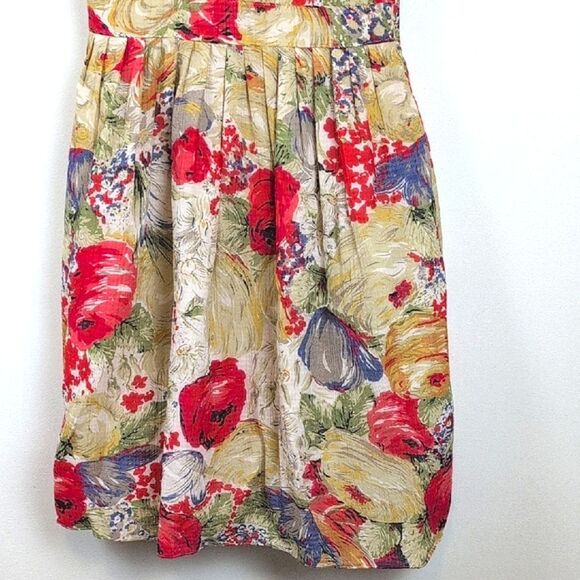 Kay Unger New York Floral Tiered Cap Sleeve Gathered Skirt Dress Retro Feminine - Picture 8 of 13